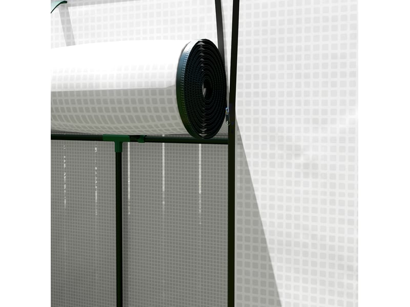  Serre de jardin adossée 200x76x170150 cm – blanche – porte zippée enroulable et 2 fenêtres  - Conforama E