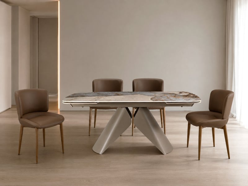  Table à manger extensible 180260 x 100,  avec plateau en céramique  - Conforama B