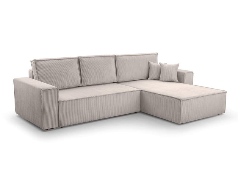  Canapé d’angle en velours côtelé blanc cedria – 287 cm CedriaMini - Conforama A