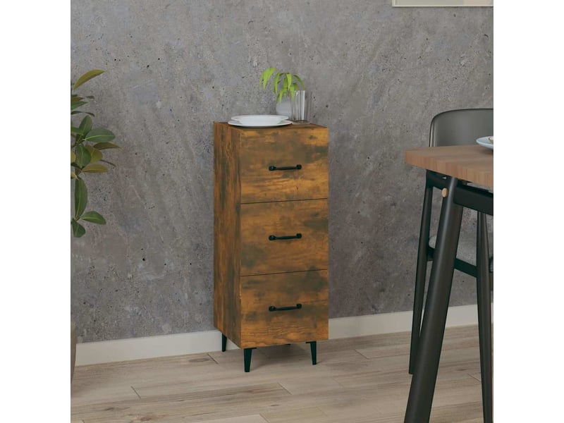  Buffet - bahut - meuble de rangement chêne fumé 34,5x34x90 cm bois d'ingénierie  - Conforama B