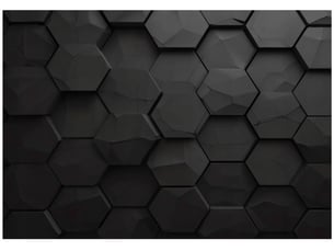 Papier peint panoramique intissé garçon hexagones noir - 350x250 cm - papier peint enfant