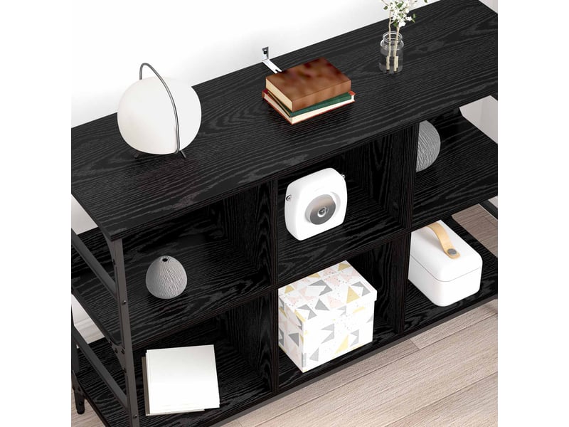  Buffet - bahut - meuble de rangement chêne noir 102 x 32 x 73,5 cm  - Conforama D