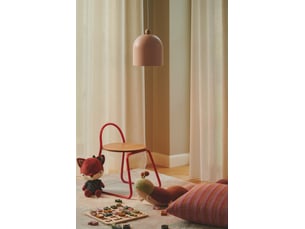 Suspension style nordique, chambre enfant, gaston en métal et bois rose poussiéreux, ip20, nordlux