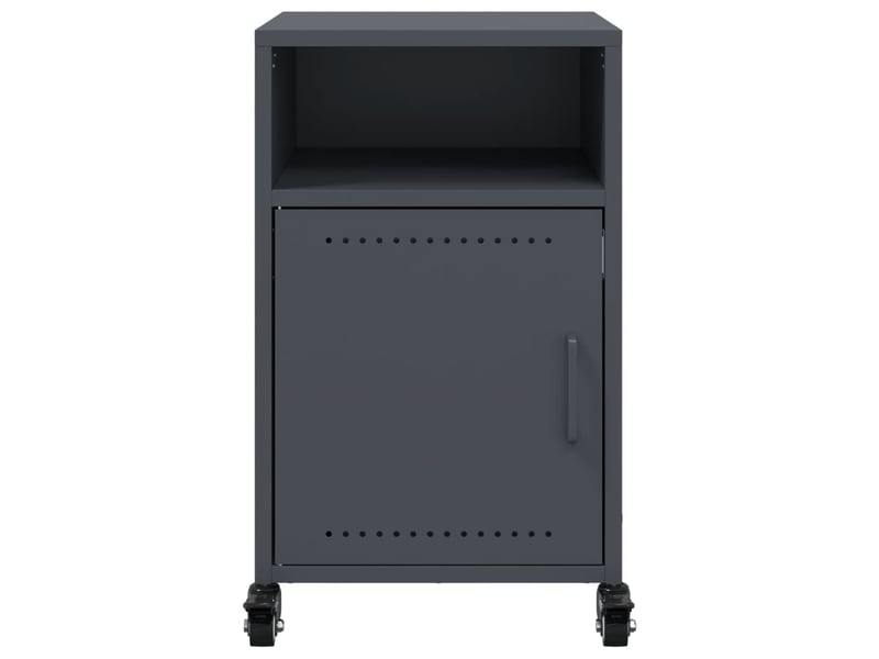  Lot de 2 tables de chevet - cabinet de chevet - table de nuit anthracite 36x39x59 cm acier  - Conforama D