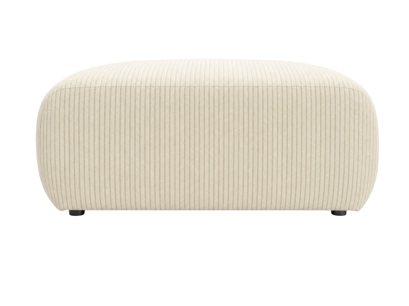  Portofino - pouf en petit velours côtelé beige 105x57x40  - Conforama A