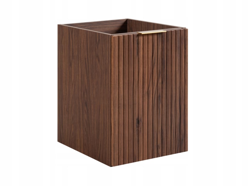 Ensemble de meubles bas flow noyer foncé 80 cm avec plan et panier à linge - Conforama D