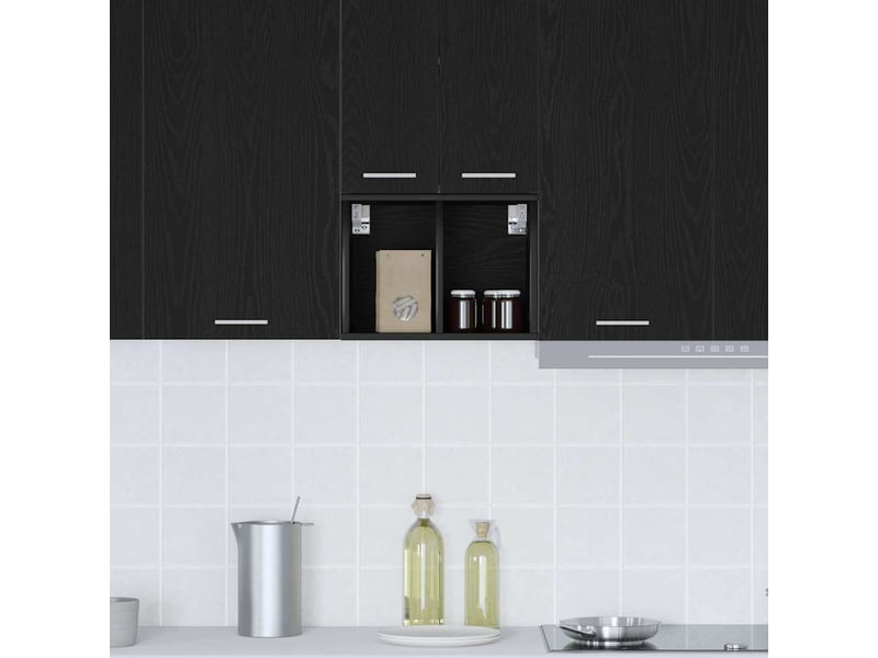  Meuble de rangement cuisine, armoire suspendue chêne noir 30x29,5x40cm  - Conforama D