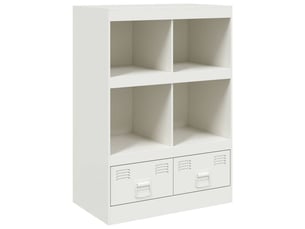 Buffet haut - bahut - meuble de rangement blanc 67x39x95 cm acier