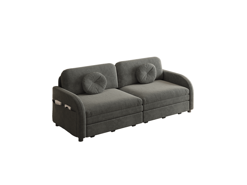  Canapé-lit convertible modenvie 2 places 3 en 1 gris en chenille 166 x 84 x 90 cm  - Conforama A