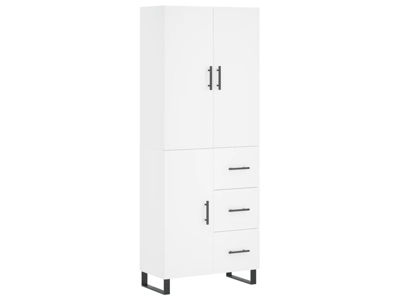  Buffet haut - bahut - meuble de rangement blanc 69,5x34x180 cm bois d'ingénierie  - Conforama A