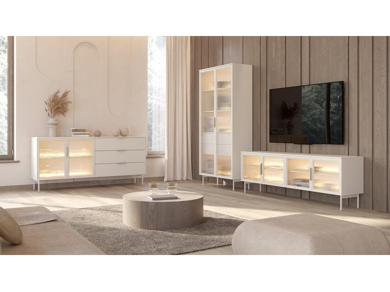  Selsey lumi - meuble tv à 4 portes - 181 cm - grėge Lumi - Conforama C