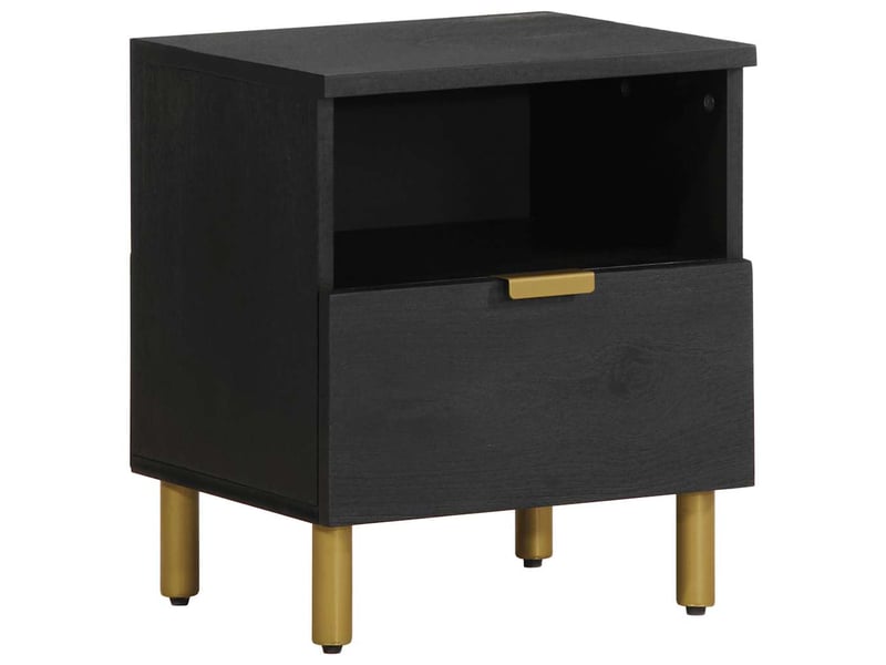  Table de chevet - cabinet de chevet - table de nuit noir 40x33x46 cm bois d'ingénierie  - Conforama A