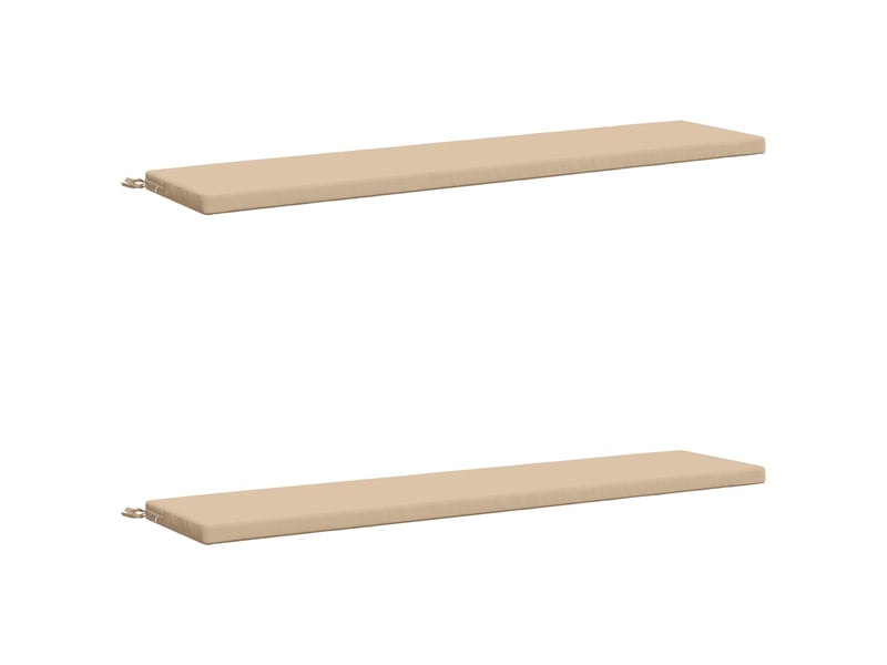 Lot de 2 coussins de banc, coussins d'assise soest 100 % polyester crème cf57223 - Conforama A