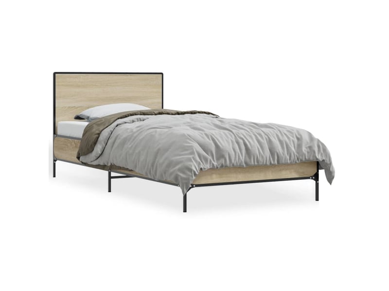  Lit simple- lit adulte -  cadre de lit sans matelas chêne sonoma 100x200 cm  - Conforama A