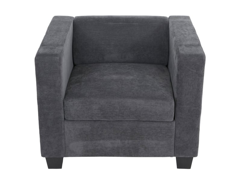  Fauteuil lille, fauteuil de salon, fauteuil rembourréde cocktail, suspension nosag, tissuchenille (260 gm²) - gris foncé  - Conforama E