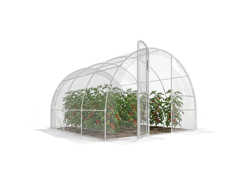  Serre de jardin tunnel 3 x 3 x 2 m 9 m² avec porte à charnières bâche en pe 150 gm² pour légumes plantes fleurs  - Conforama A