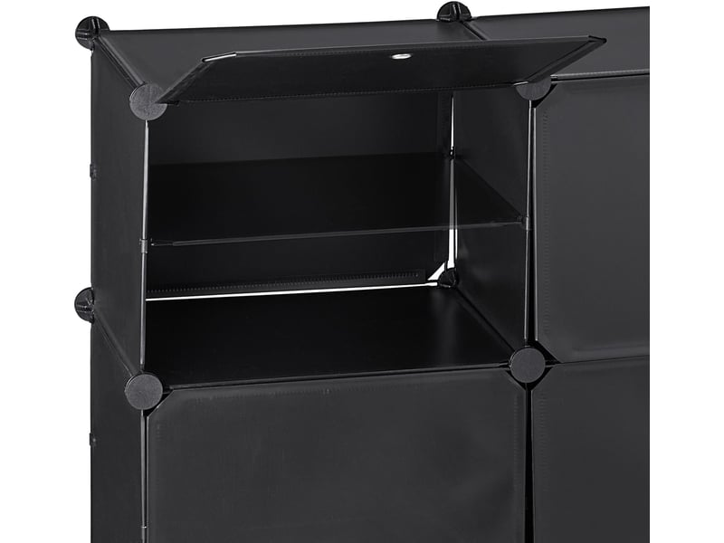  Étagère à chaussures modulable pratique 125 x 125 x 31,5 cm avec 24 compartiments design noir en plastique noir 13_0018236  - Conforama C