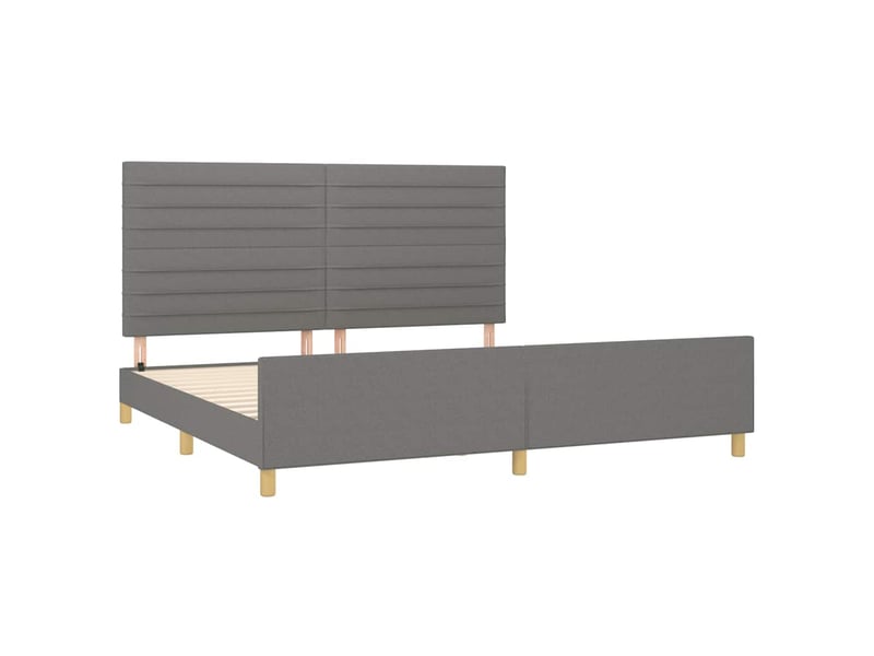  Lit double- lit adulte -  cadre de lit sans matelas gris foncé 200x200 cm tissu  - Conforama C
