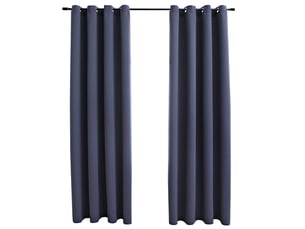 Lot de 2 rideaux occultants, rideaux black-out avec anneaux métal anthracite 140x175cm cf44856