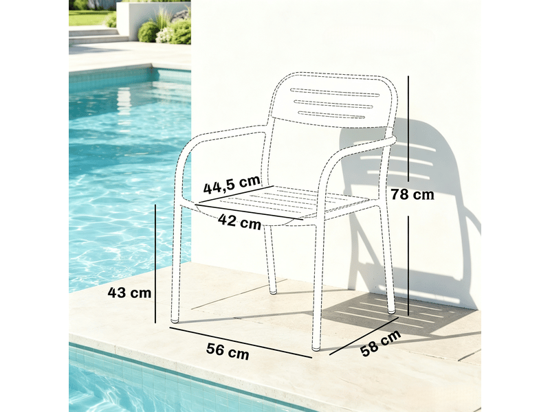 Lot de 2 chaises de jardin empilables en métal vert T5828P544359 - Conforama C