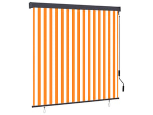 Store enrouleur, store roulant d'extérieur 160x250 cm blanc et orange cf47338