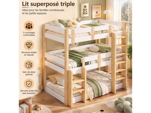 Lit superposé 90x190 cm <strong></strong>  <strong></strong> coloris bicolore
