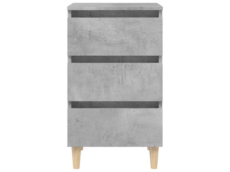  Lot de 2 tables de chevet - cabinet de chevet - table de nuit avec pieds en bois gris béton 40x35x69cm  - Conforama D