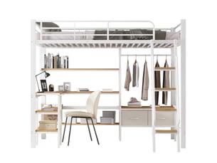 Lit mezzanine 90x200 cm <strong>MERAX</strong>  <strong>lit enfant bicolore</strong> coloris bicolore