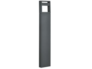 Lampe de jardin 16x5x90 cm led intégrée angle réglable métal gris