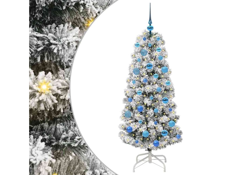 Sapin de noël - arbre de noël artificiel à branches articulées vert et blanc - Conforama A
