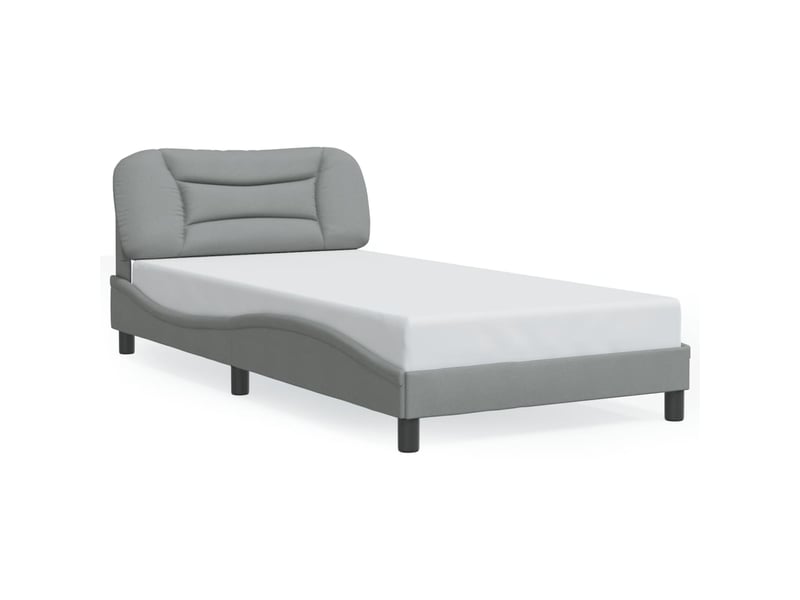  Lit simple- lit adulte -  cadre de lit avec led sans matelas hvar gris clair 100x200 cm tissu  - Conforama A