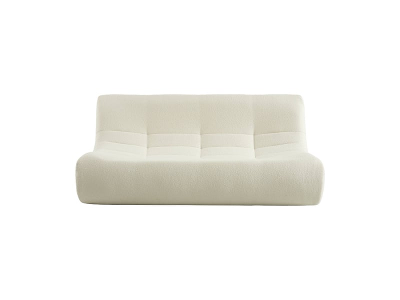Chauffeuse bouclette texturée 3 places blanc - sokol  - Conforama B