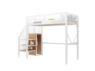 Lit mezzanine 90x200 cm DESVIAE   coloris blanc