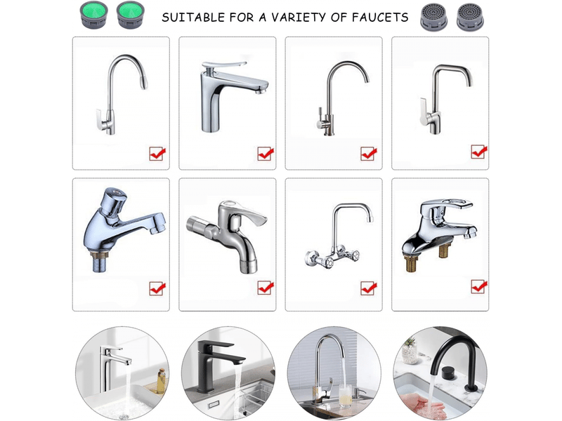  Lot de 10 aérateurs de robinet - filtre universel, limiteur de débit, accessoires salle de bain, inserts filtrants et pièces de rechange  - Conforama E