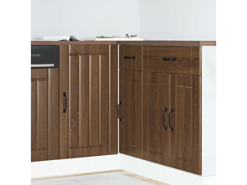  Meuble de rangement, meuble bas de cuisine chêne marron bois d'ingénierie  - Conforama B
