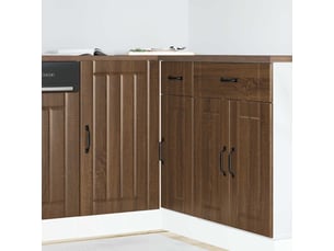Meuble de rangement, meuble bas de cuisine chêne marron bois d'ingénierie