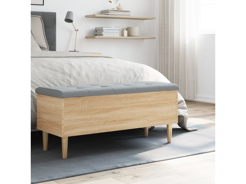  Banc chambre, banc de rangement chêne sonoma 102x42x46 cm bois d'ingénierie  - Conforama C