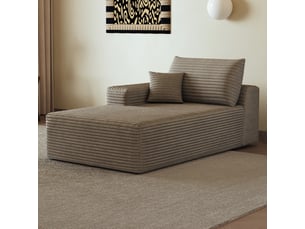 Canapé droit convertible <strong></strong> <strong></strong> 1 place Velours côtelé beige