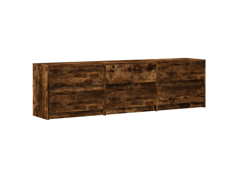  Meuble tv - banc tv - meuble de rangement avec led chêne fumé 180x34x50 cm bois d'ingénierie  - Conforama E