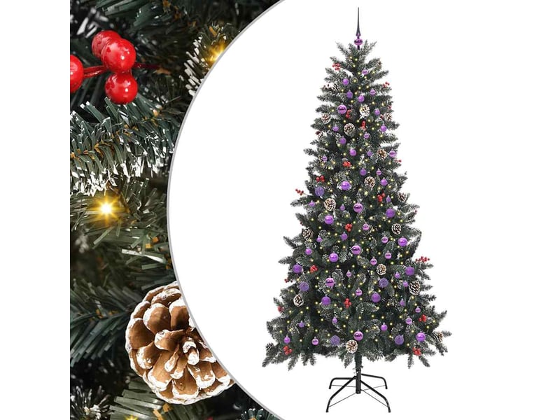  Sapin de noël artificiel, arbre de noël vert 240 cm pvc, plastique et acier shl9407  - Conforama A