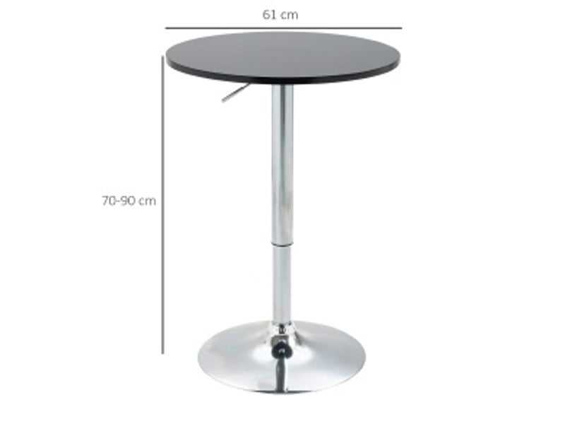  Table de bar ronde pivotante à hauteur réglable, avec base métallique, pour cuisine et salle à manger, ø 61 × 70-90 cm  - Conforama C