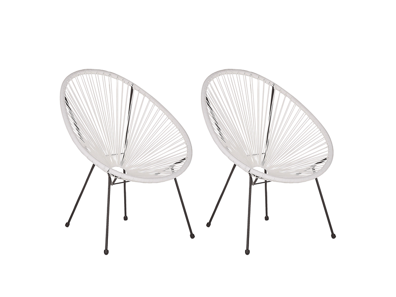 Lot de 2 chaises de jardin acapulco ii polyrotin blanc - Conforama A