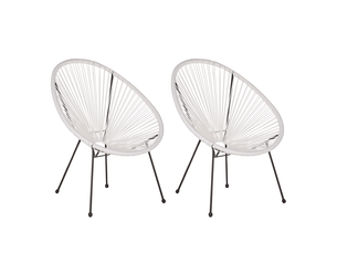 Lot de 2 chaises de jardin acapulco ii polyrotin blanc