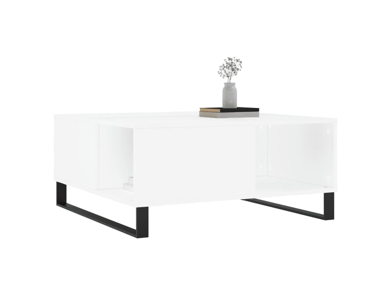  Table basse - table de salon - table à thé blanc 80x80x36,5 cm bois d'ingénierie  - Conforama C