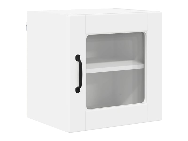  Meuble mural de cuisine, cabinet en verre mural 2 pc blanc bois d'ingénierie  - Conforama E