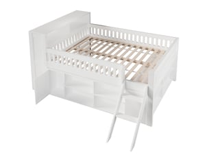 Lit avec rangement 140x200 cm OKWISH   coloris blanc