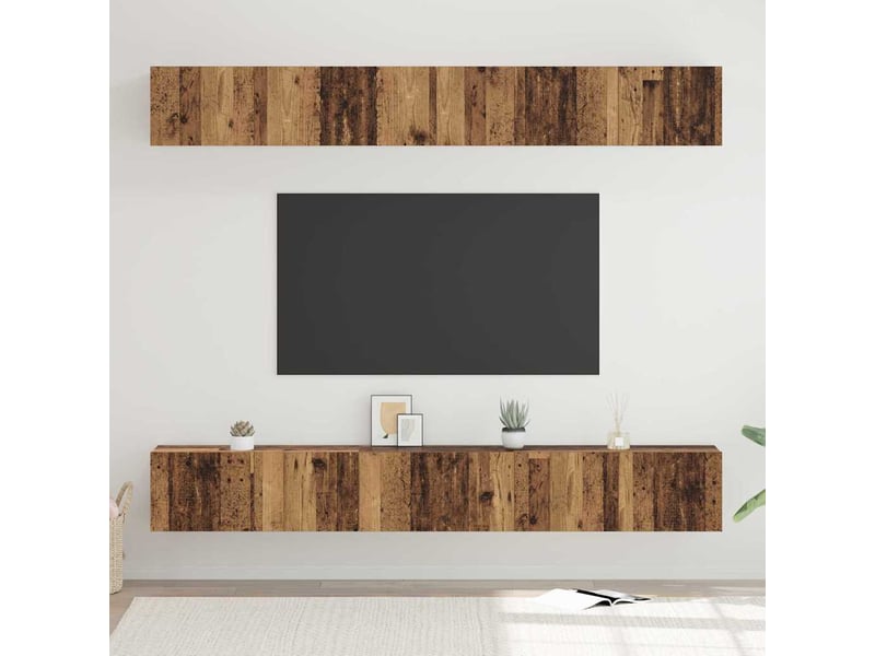  Ensemble meuble tv - banc tv - meuble de rangement 6 pcs bois ancien bois d'ingénierie  - Conforama B