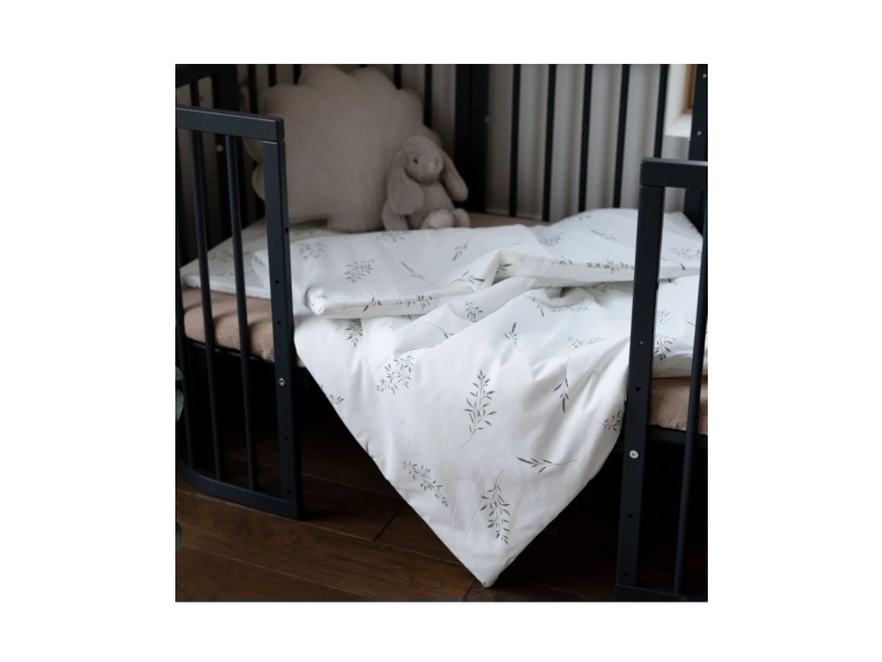  Parure de lit bébé couette et oreiller 120 × 90 cm - taille l - brindilles vertes waldin BD-L-03 - Conforama E