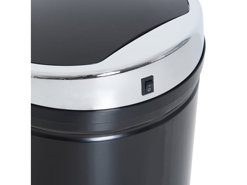  Poubelle automatique à capteur 42 l 30,5 x 30,5 x 68 cm noire en acier, avec bac intérieur amovible  - Conforama E