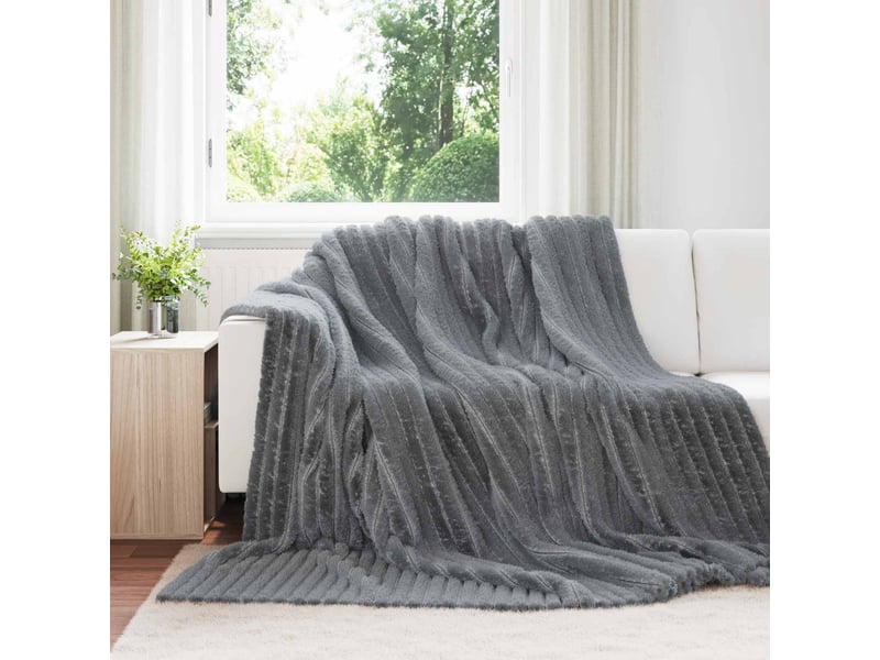 Plaid canapé gris foncé 270x240 cm 1.73 kg polaire - Conforama B